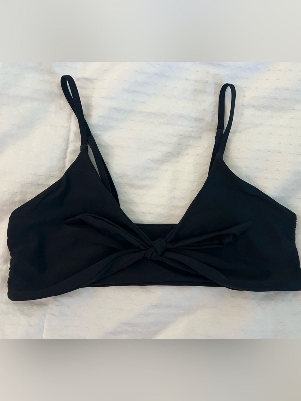 Blooming Jelly, Black Knot Detail Bikini Top, Large